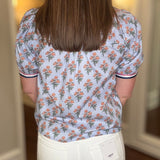 VOY CORNFLOWER BLUE FLORAL TOP 5.15