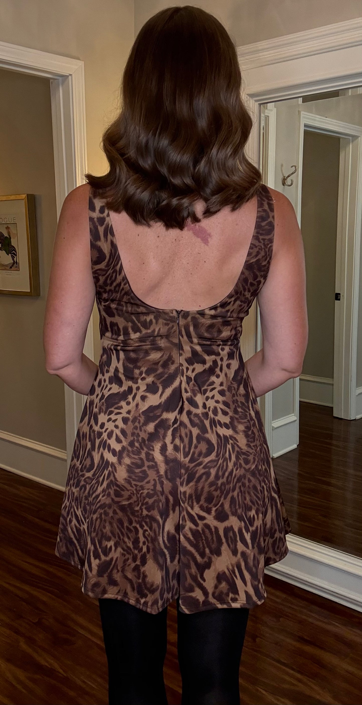 ANIMAL PRINT SKATER SKIRT DRESS 9.15