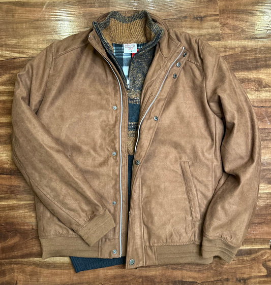 MAISON LENEVEU COGNAC SUEDE JACKET 11.9