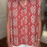 RUST PAISLEY S/L BLOUSE 7.2