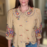 IVY JANE GARDEN CHECK TOP 8.17
