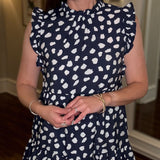 THML NAVY SPOTTED DRESS 4.24