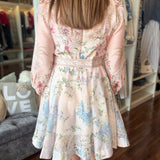 HIGH COLLAR PINK FLORAL DRESS 1.29