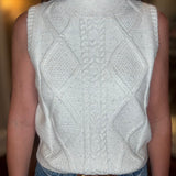 MOLLY BRACKEN OFF WHITE SLEEVELESS SWEATER 8.18