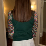 LOVE SOFT FLORAL PRINT SLV SWEATER 2.27