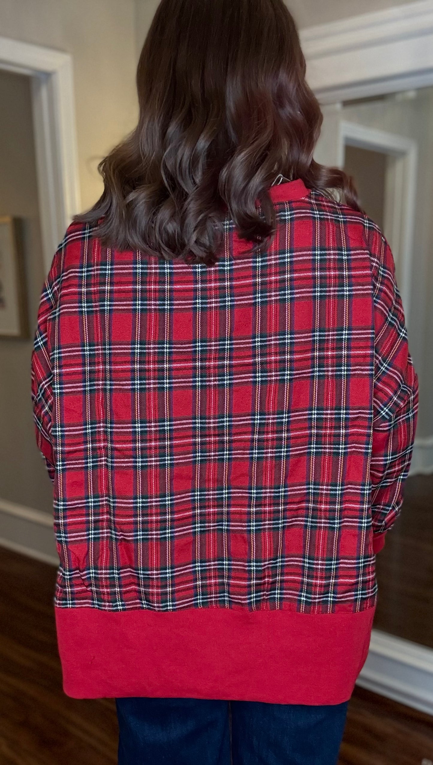 TARTAN PLAID "MERRY" OVERSIZED SWEATSHIRT 9.15