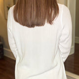 CROCHET TRIM V-NECK BLOUSE 12.23