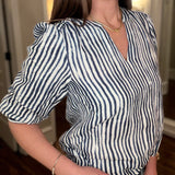 FDJ STRIPE POPOVER BLOUSE 2.5