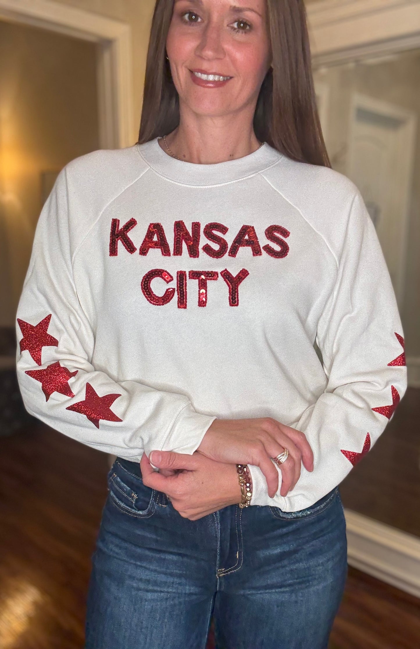 C STAR SEQUIN CROP SWEATSHIRT 8.26