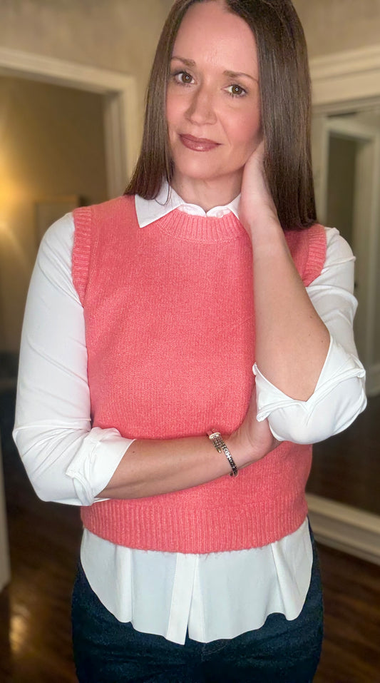 CREW NECK SWEATER VEST (multiple colors) 12.23