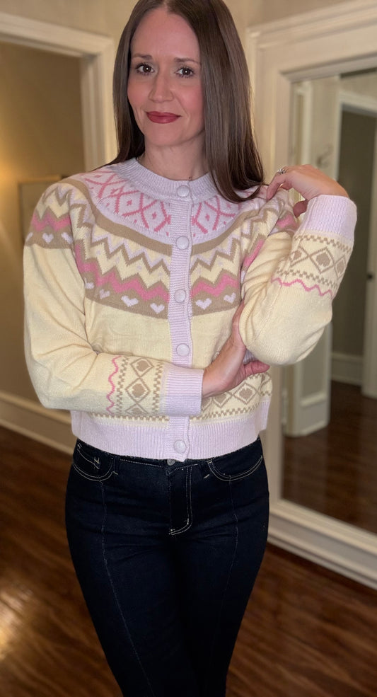 PINK FAIR ISLE SWEATER 11.24