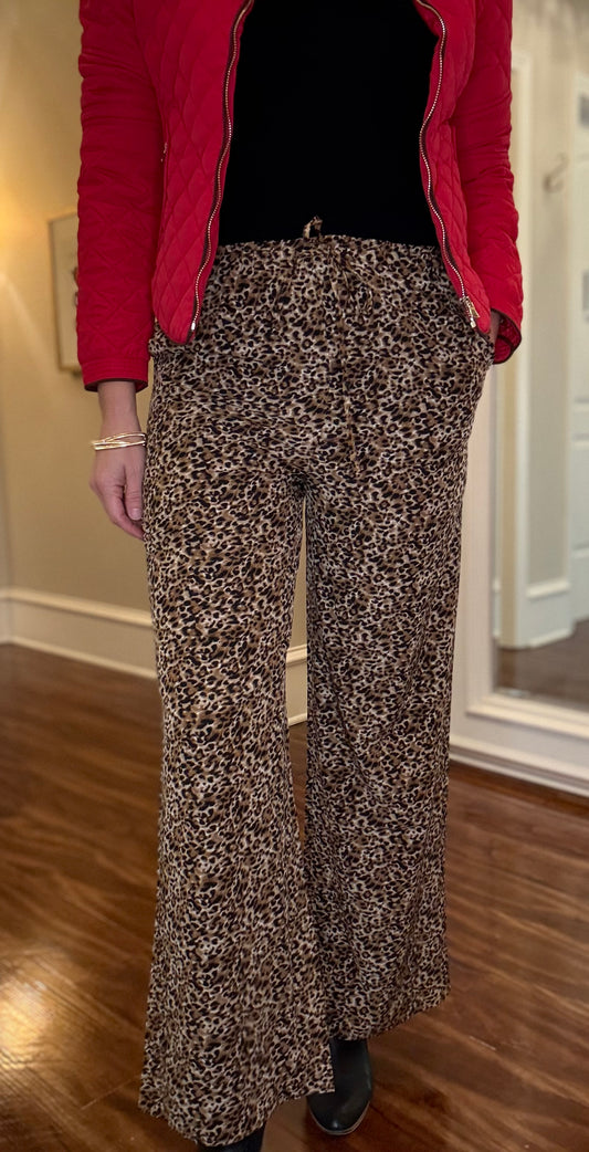 ACTIVE BASIC DRAWSTRING LEOPARD PANT 11.3