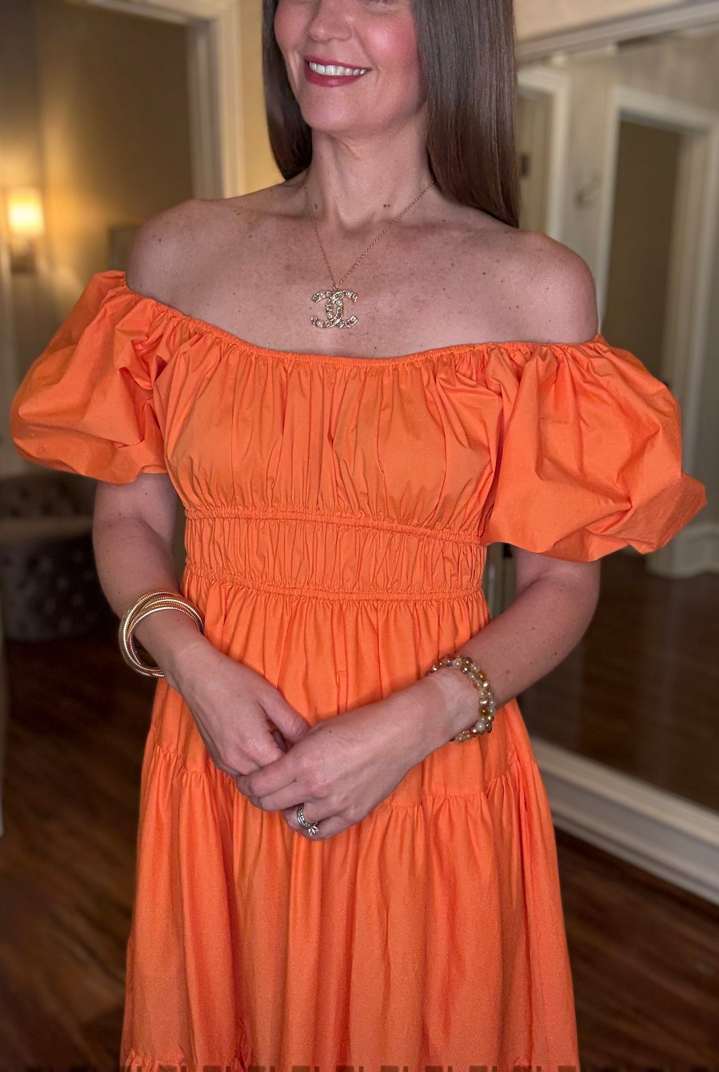 GRETCHEN SCOTT ORANGE HEIDI DRESS 5.9