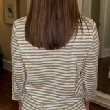 MULTIPLES STRIPED 3/4 SLEEVE SCOOP NECK (multiple colors) 12.17