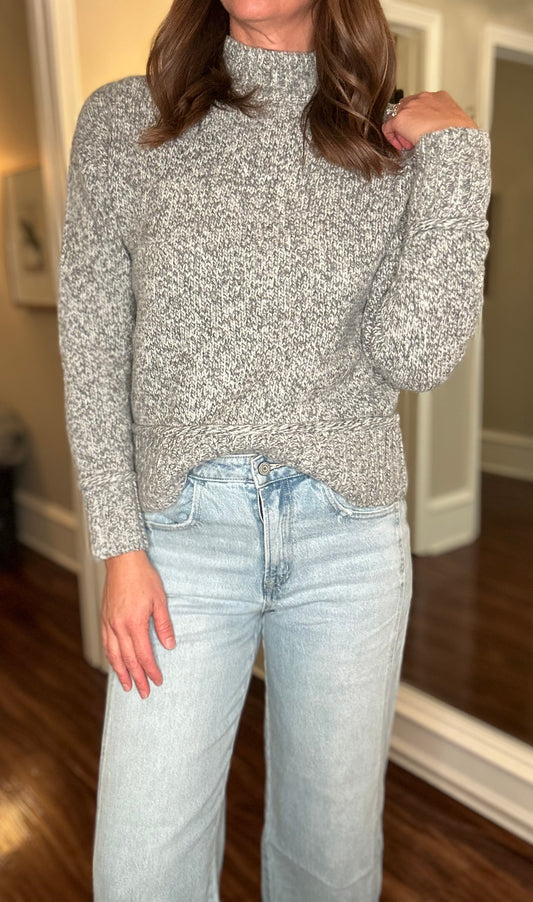 YEST OLIEVE GRAY MARLED SWEATER FINAL SALE