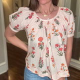 IVY JANE SMOCKED FLORAL TOP 3.30