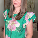 THML GREEN FLORAL PRINT TOP 4.1