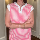 AAPPARELLA STRIPED V-NECK KNIT DRESS 4.21