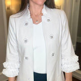 MULTIPLES 3/4 SLEEVE STAND COLLAR JACKET (multiple colors) 12.17