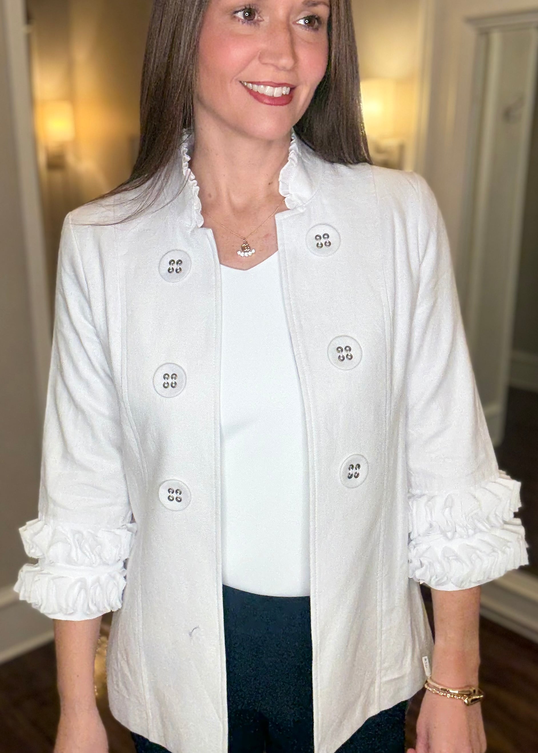 MULTIPLES 3/4 SLEEVE STAND COLLAR JACKET (multiple colors) 12.17