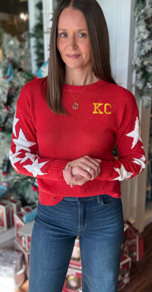 KC SWEATER WITH STAR SLEEVES 11.25