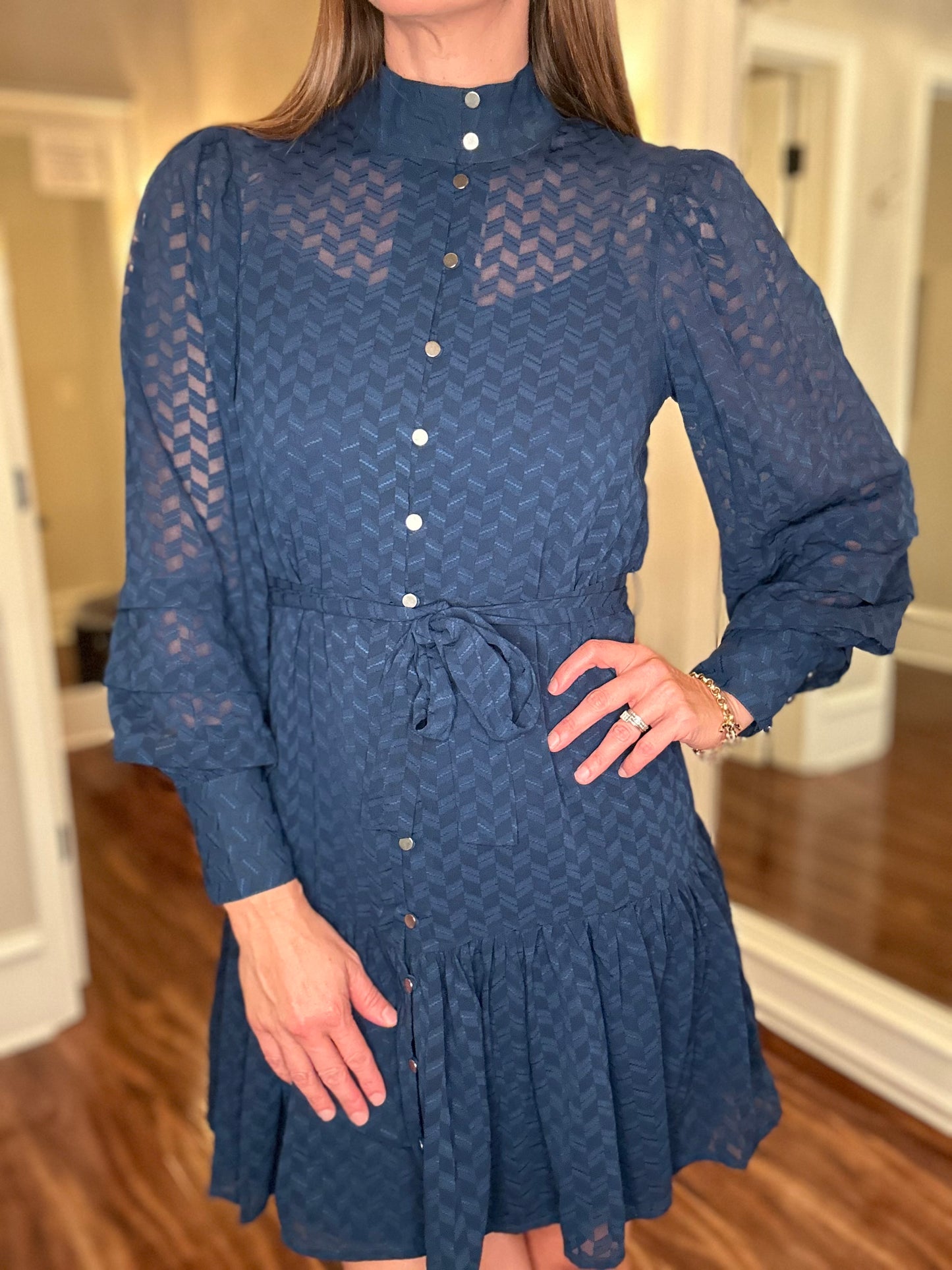 MOLLY BRACKEN NAVY DRESS 10.22