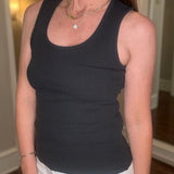 RIBBED SCOOP NECK TANK 4.17