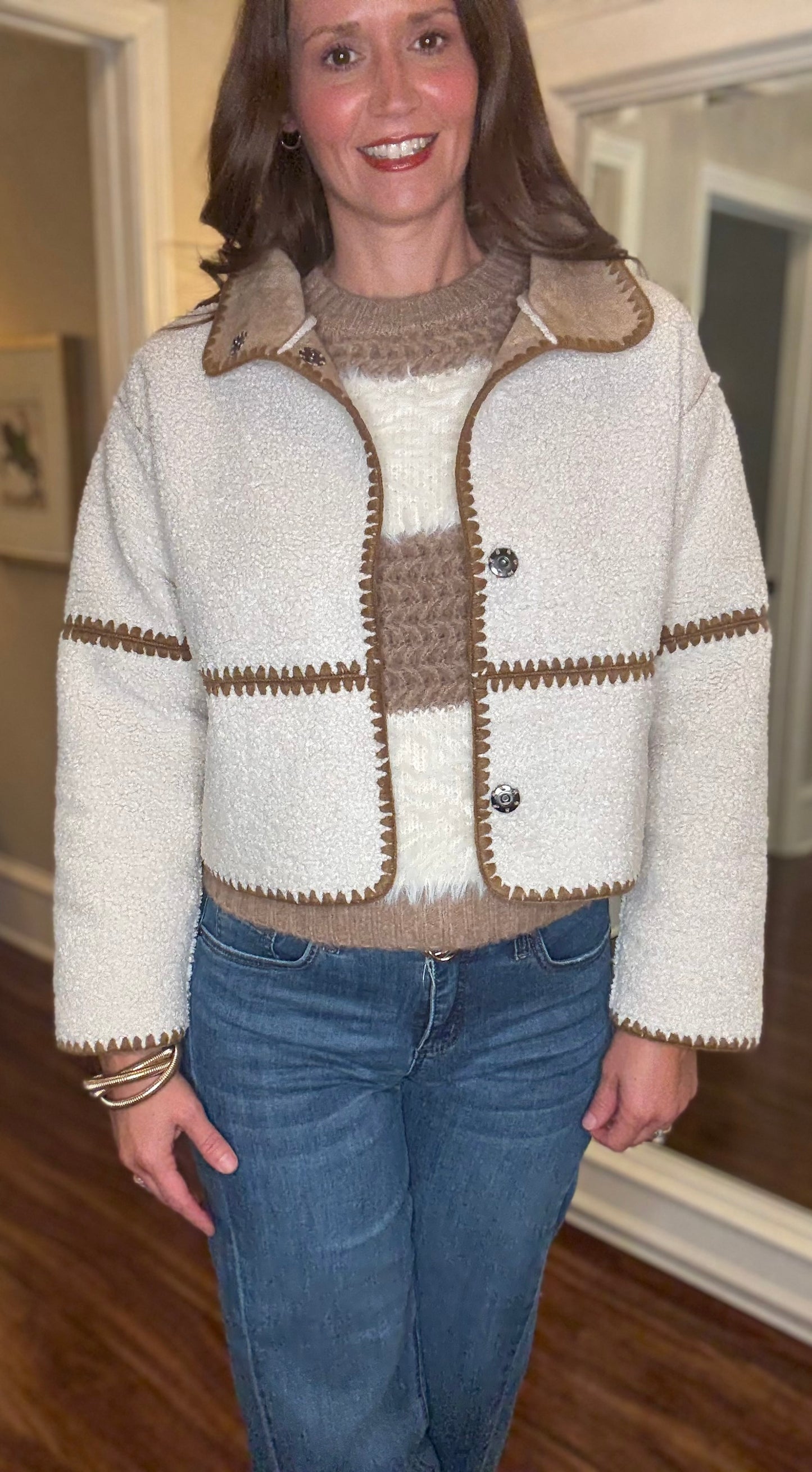 DYLAN CASEY STITCH TEDDY JACKET 8.19