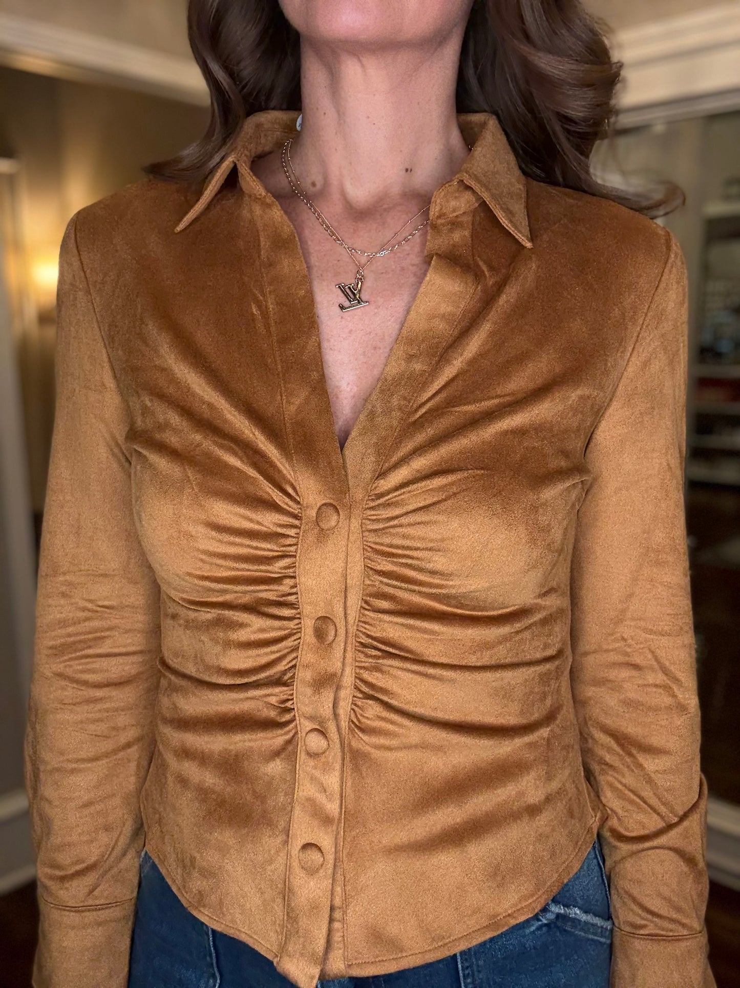 THML SUEDE BUTTON UP 9.26
