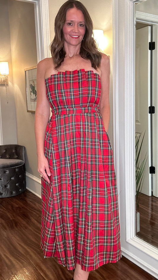 ENTRO TARTAN PLAID DRESS 8.9