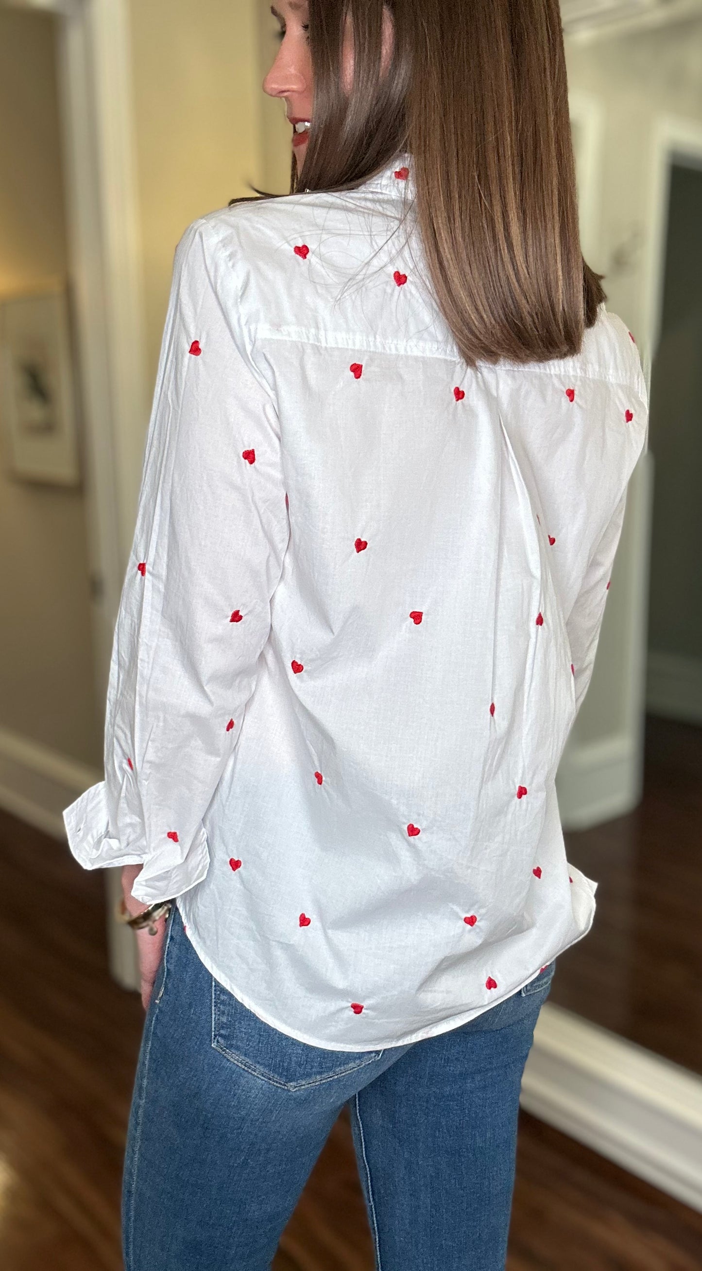 POPLIN HEART EMBROIDERED SHIRT 1.07