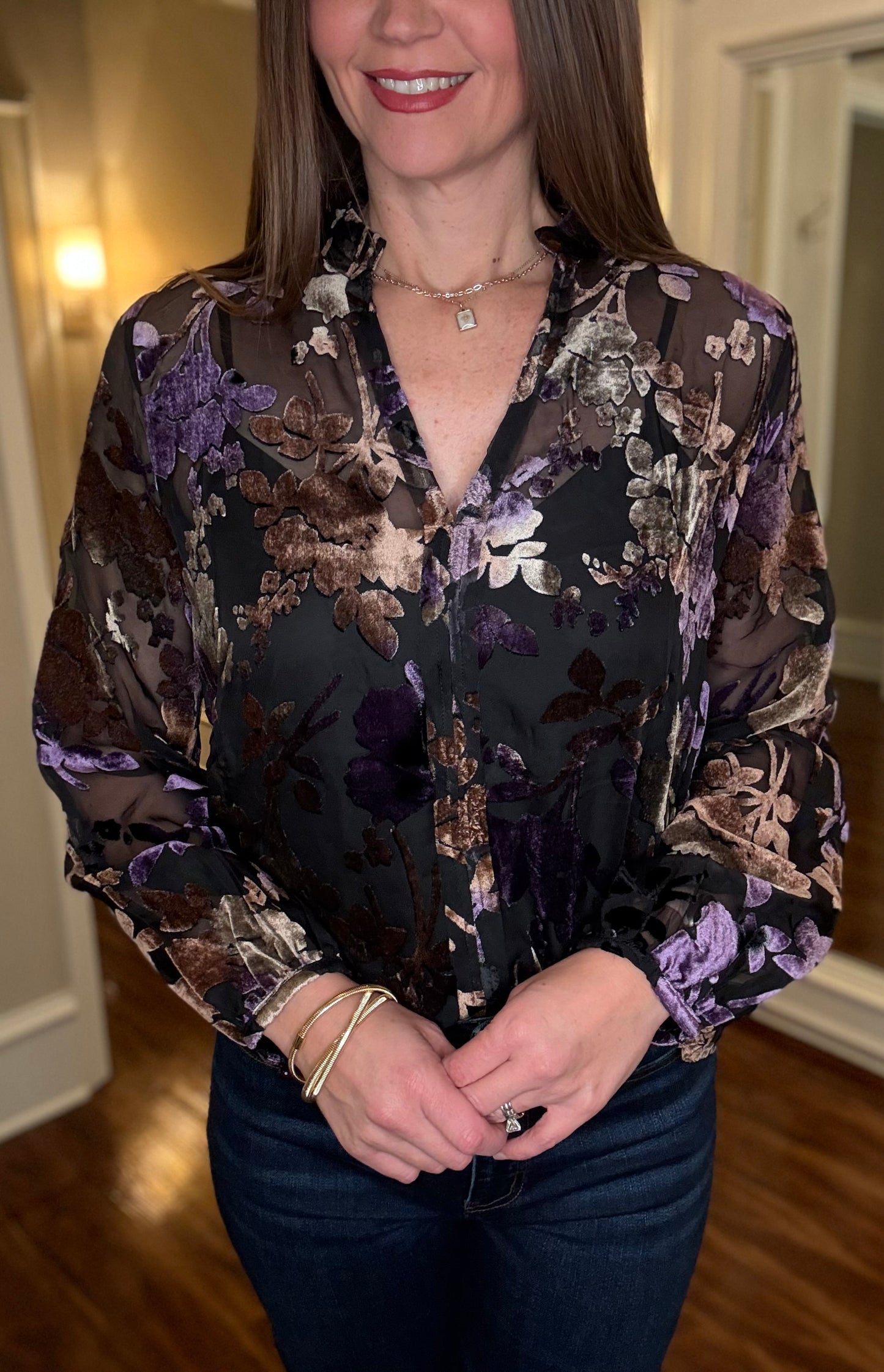 LUCY PARIS JACARANDA BURNOUT TOP 12.3