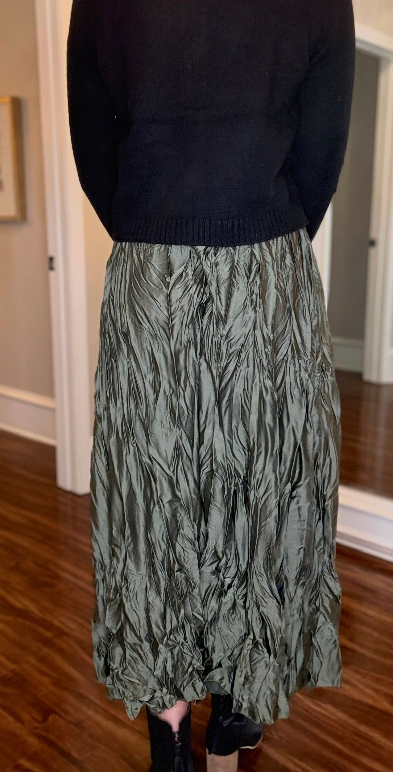 CRINKLED MAXI SKIRT (multiple colors) 9.9