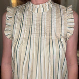 THML GREEN STRIPED SLEEVELSS DRESS 4.10