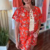 ORANGE FLORAL ZIP FRONT JACKET 5.26