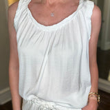 SCOOP NECK TANK TOP WITH SHIRRING 3.13
