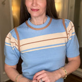 AUGUST APPAREL STITCH DETAILED POLO KNIT TOP 2.5