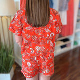 ORANGE FLORAL ZIP FRONT JACKET 5.26