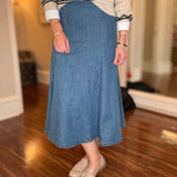 DEX BELTED DENIM SKIRT 10.9