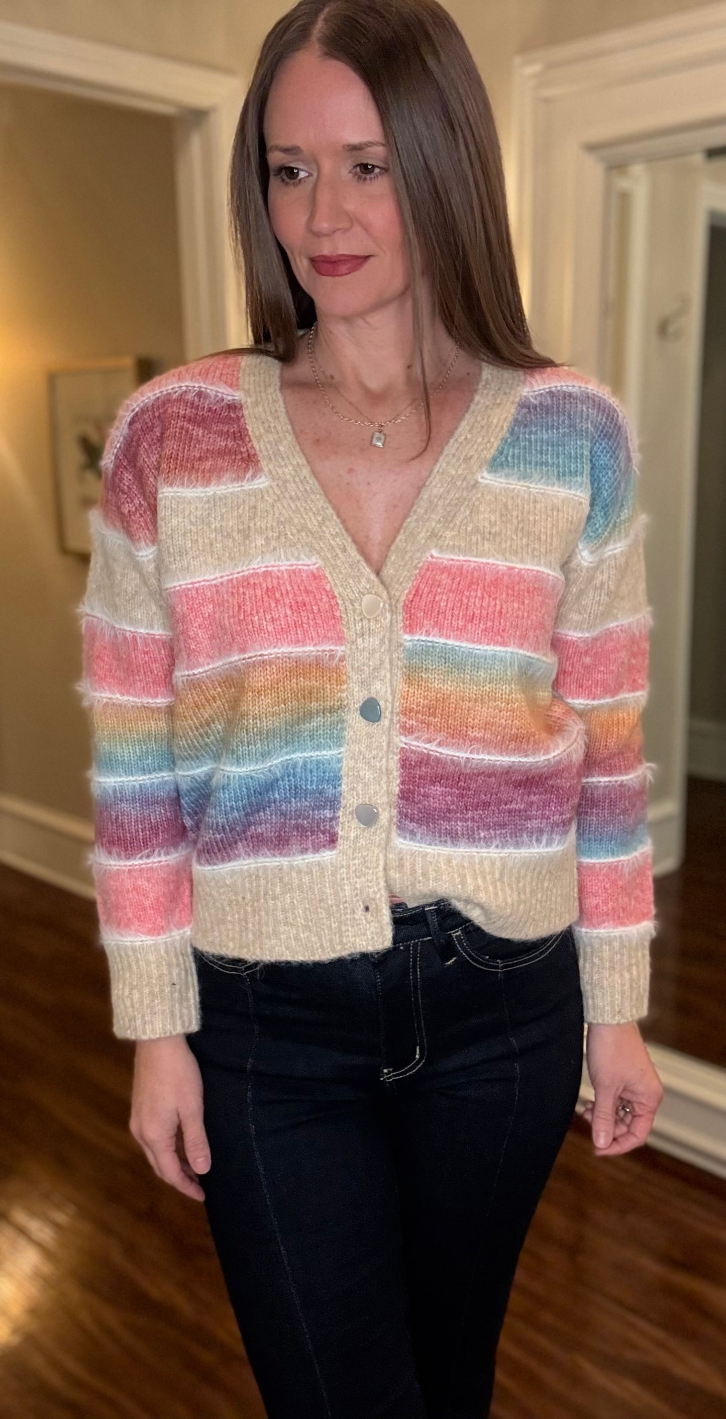 OMBRE STRIPED CARDI 11.24