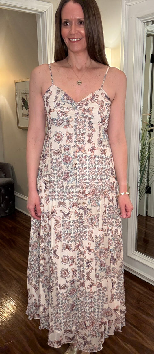 MOLLY BRACKEN BUTTERFLY PRINT MAXI DRESS 3.18