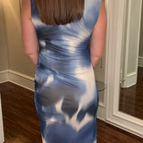 ARIELLA BLUE TIE DYE MESH MAXI DRESS 6.18