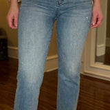 CARLENE MID RISE SLIM STRAIGHT CROP DENIM 1.8