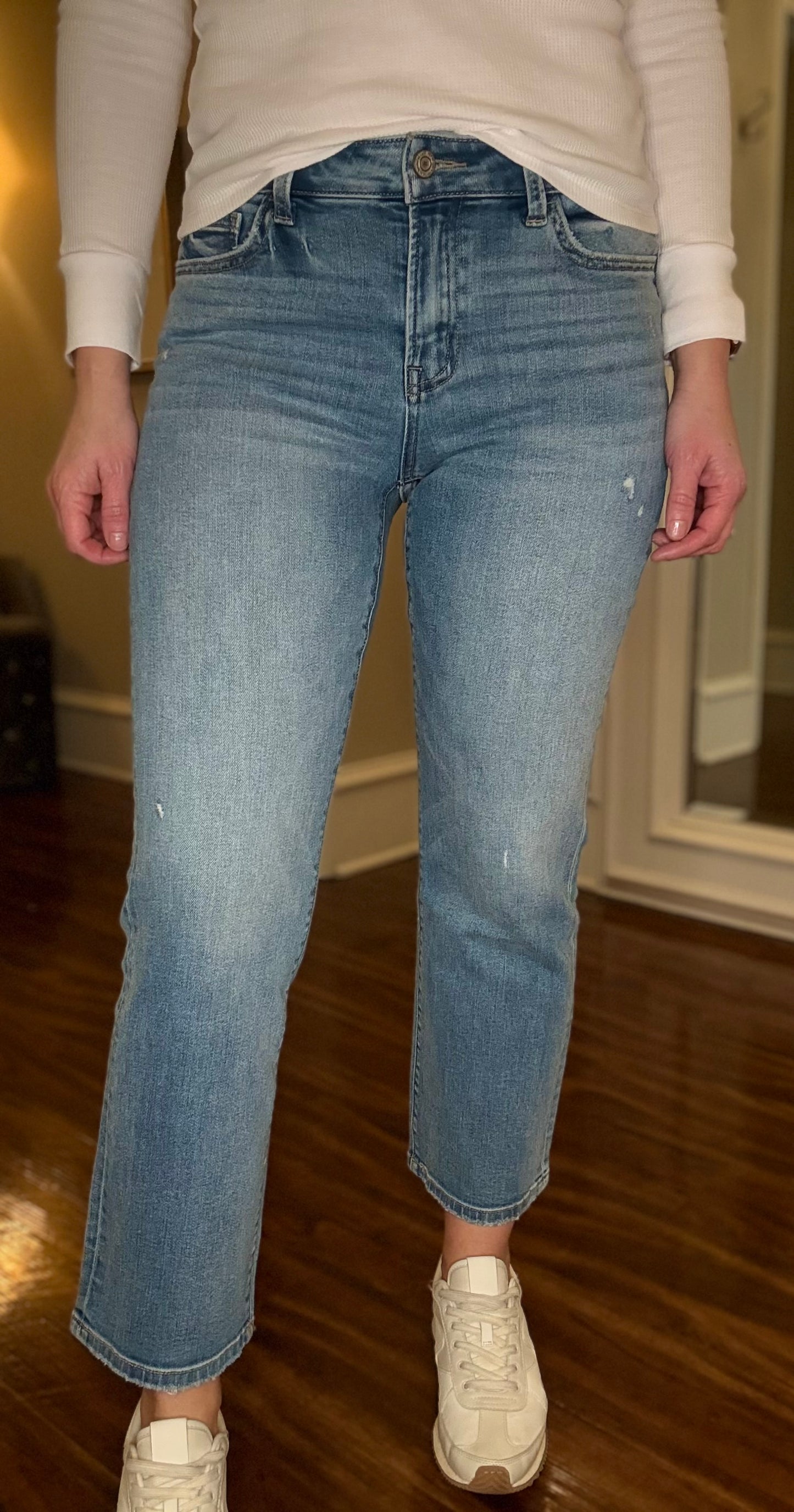 CARLENE MID RISE SLIM STRAIGHT CROP DENIM 1.8