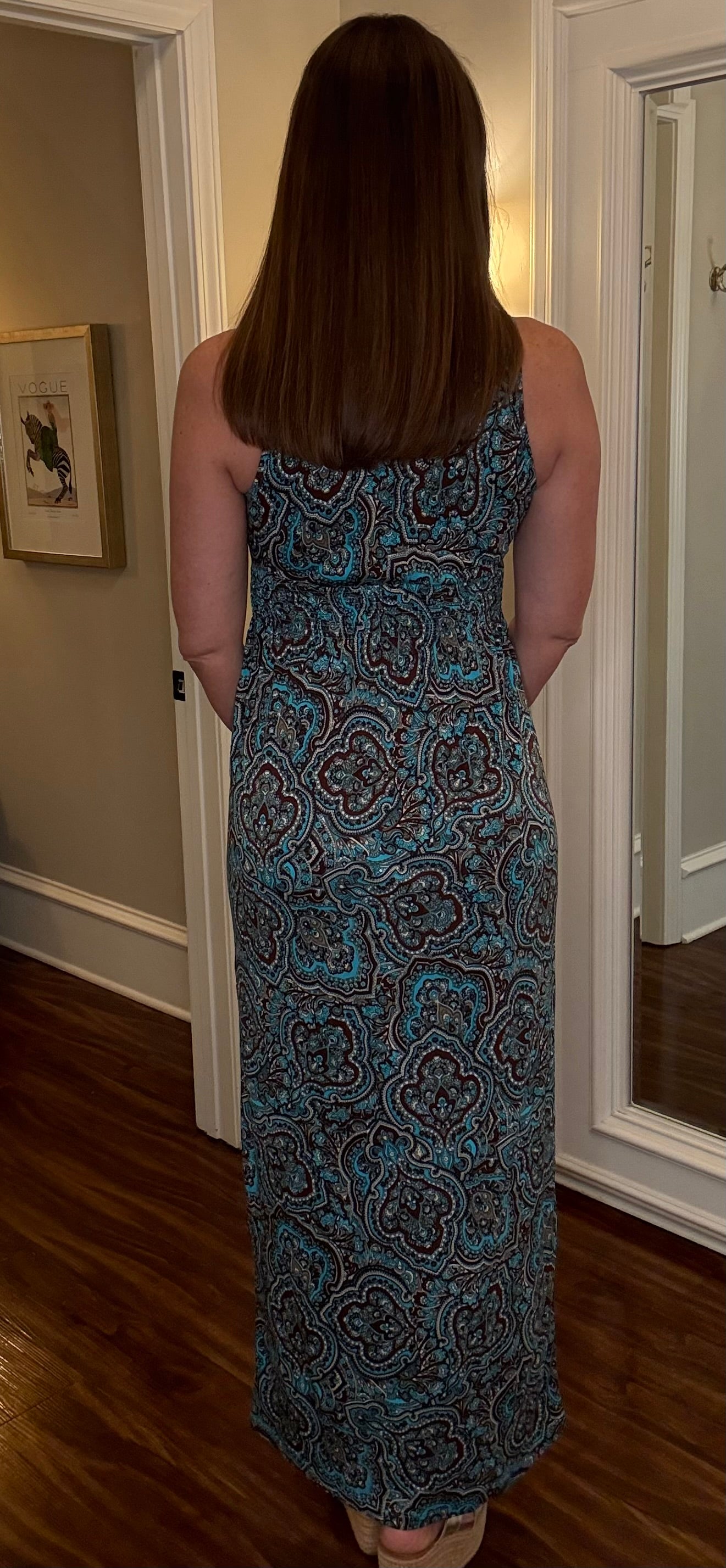 SLEEVELESS TURQUOISE MAXI DRESS 12.23