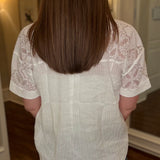 HEM AND THREAD CONTRAST PIPING LACE TOP 2.16