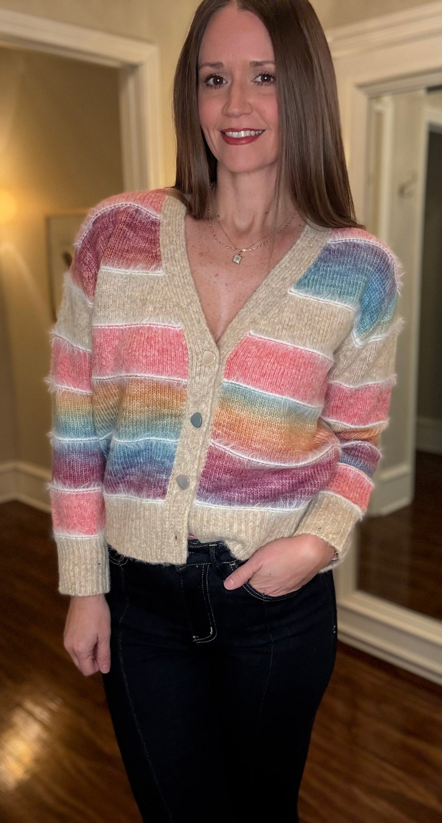 OMBRE STRIPED CARDI 11.24