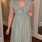 HEM AND THREAD SAGE MIDI DRESS 2.16