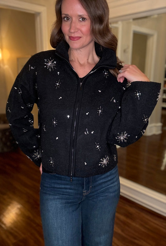 LYSSE SCOTTIE EMBELLISHED KNIT JACKET 10.21