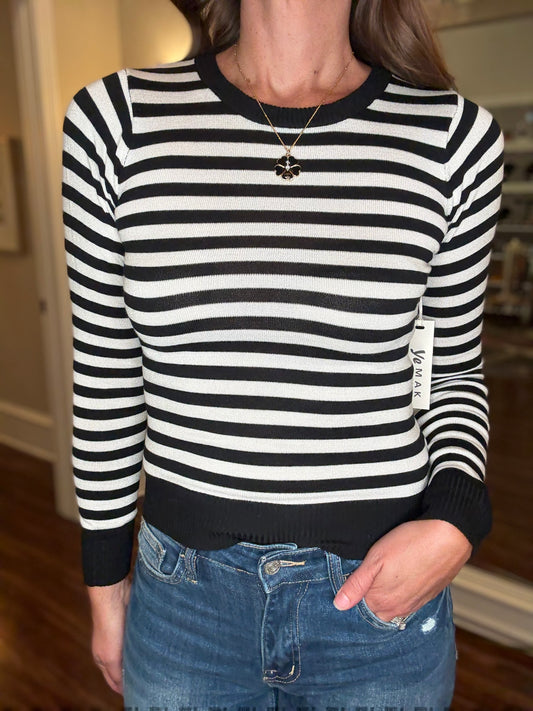 MAK STRIPED LONG SLV  SWEATER 7.22
